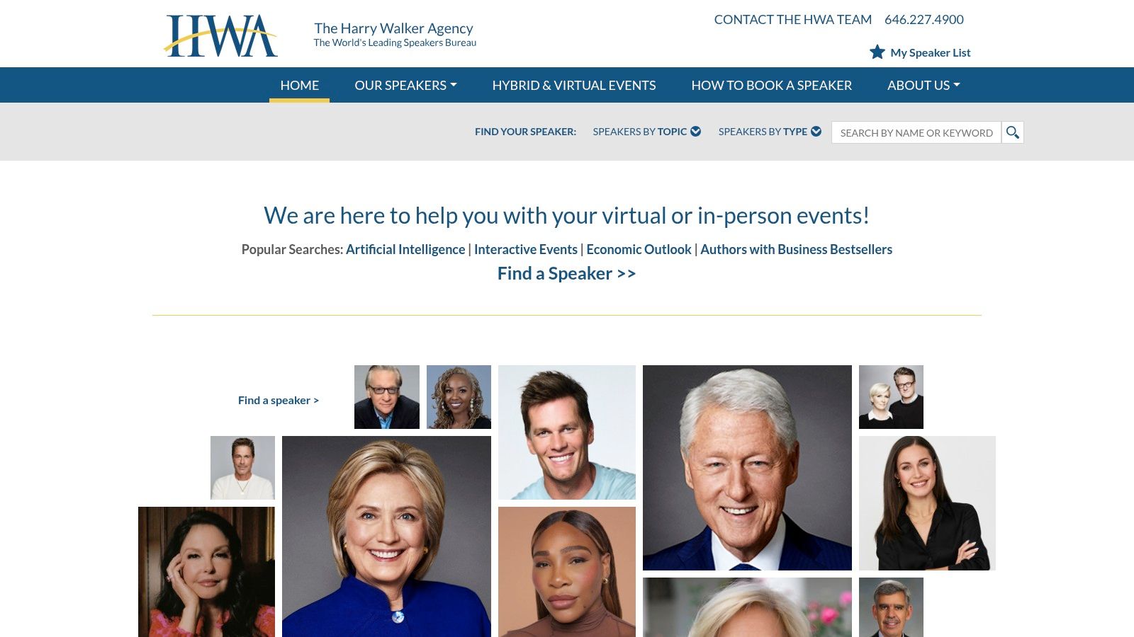 A premium speaker bureau for marquee conference keynotes