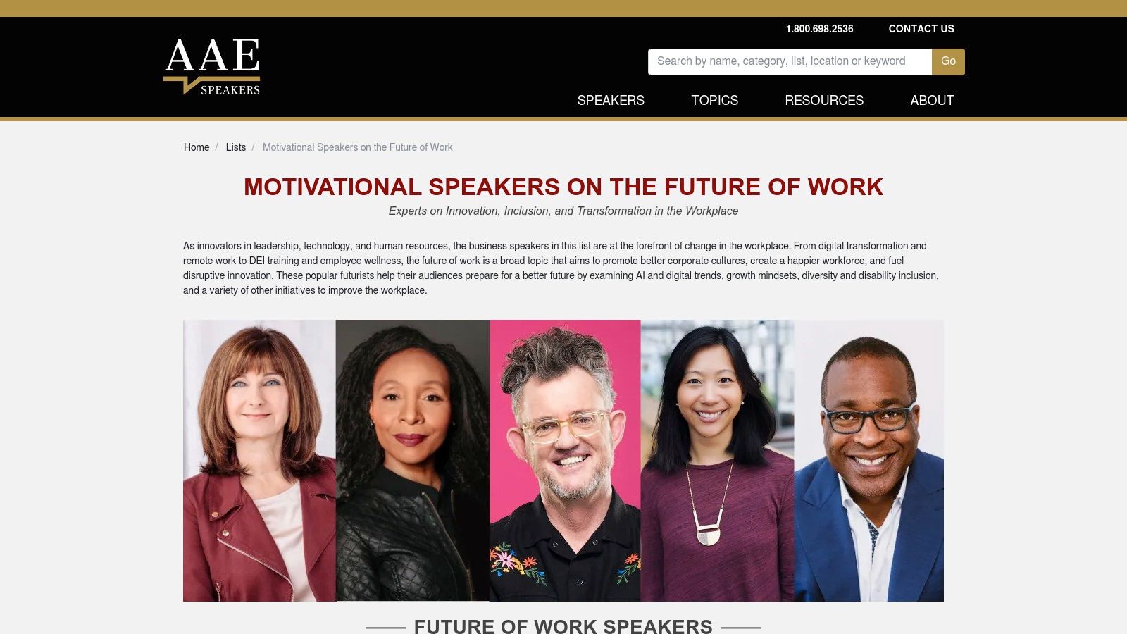 A speaker platform with transparent fee filters for future of work speakers